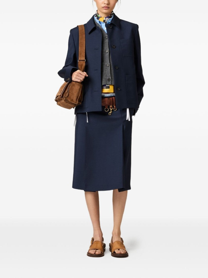 Miu Miu Cropped Sleeveless Side-Tie Shirt