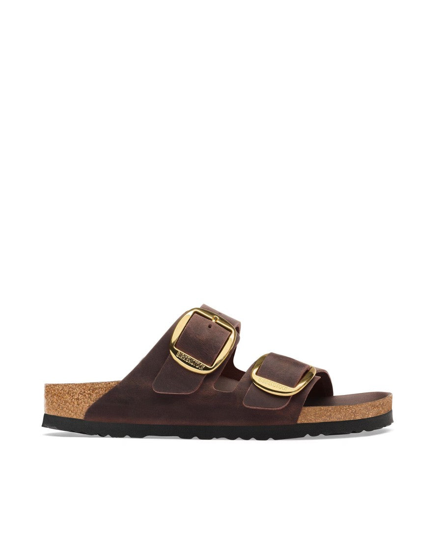 Birkenstock Anatomical Cork Footbed Sandal With Gold-Tone Buckles