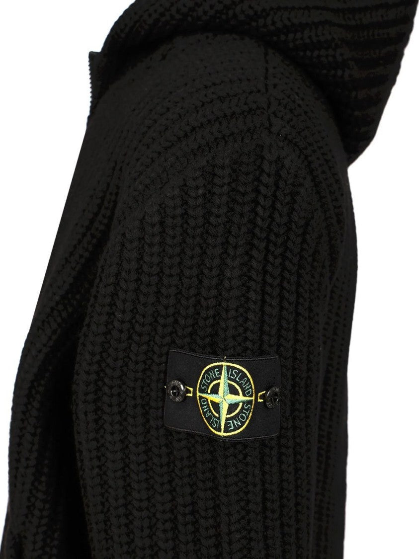Stone Island Classic Black Sweater In Cashmere-Wool Blend