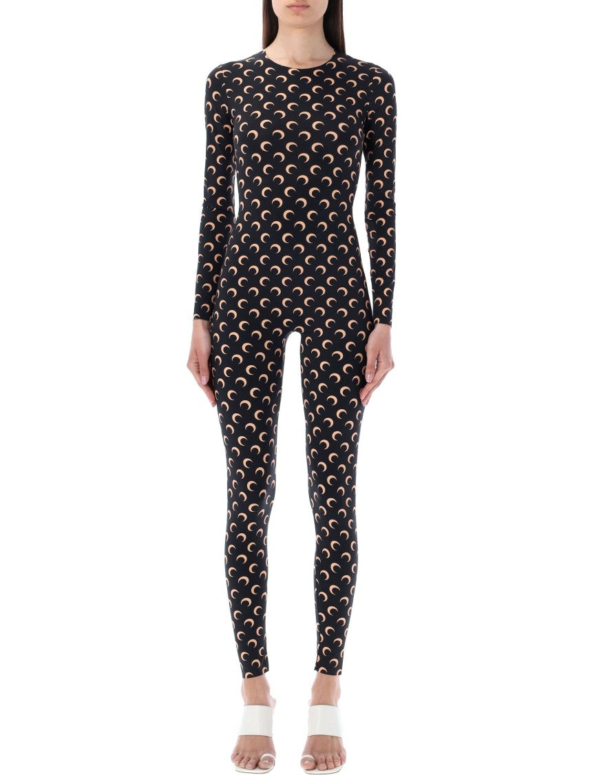 Marine Serre Crescendo Moon Print Jersey Jumpsuit