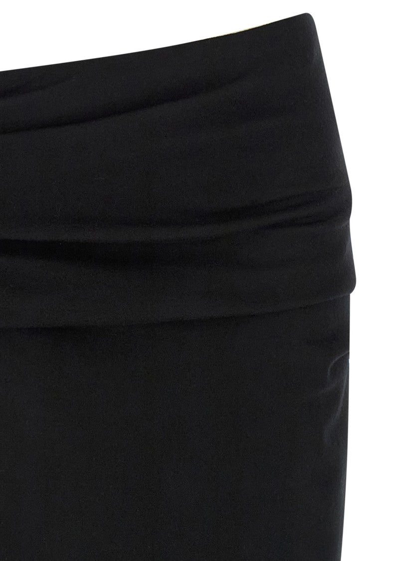 Entire Studios Stretch Wool Midi Skirt With Draped Detailing