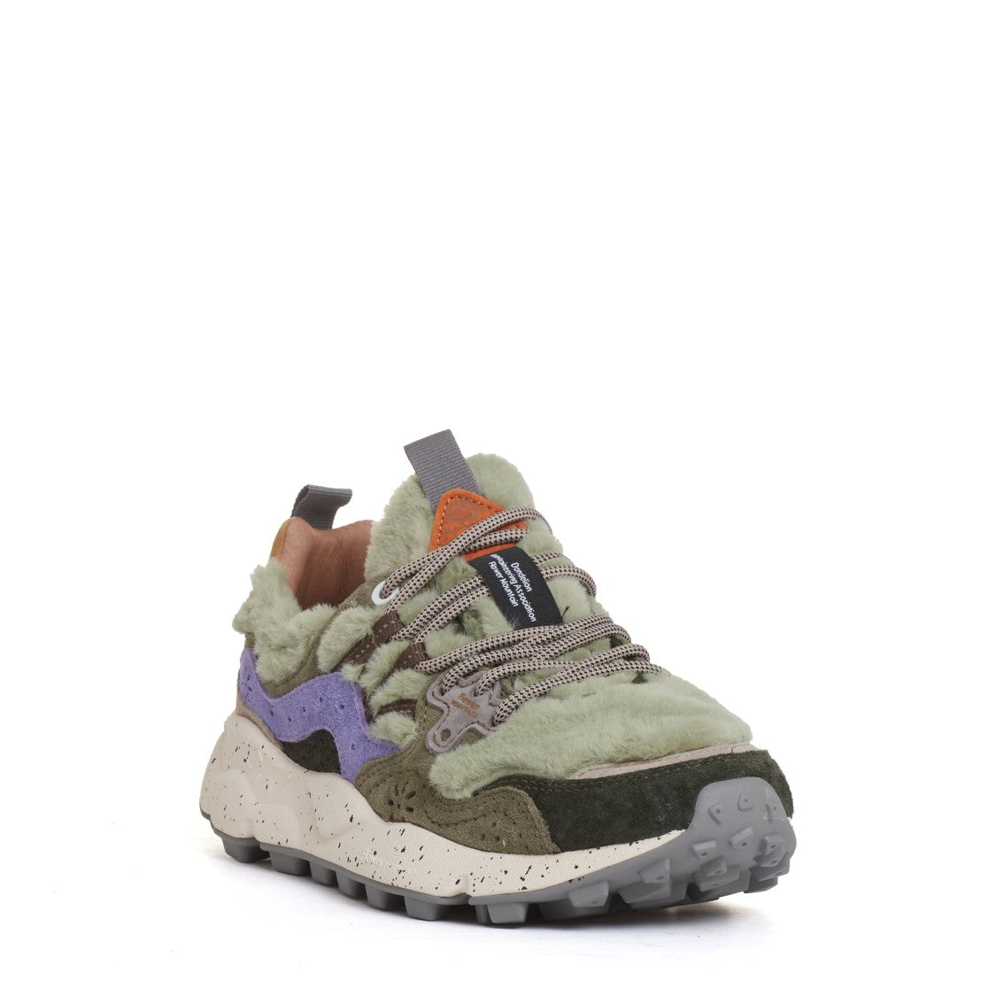 Flower Mountain Multicolor Fur And Suede Sneaker