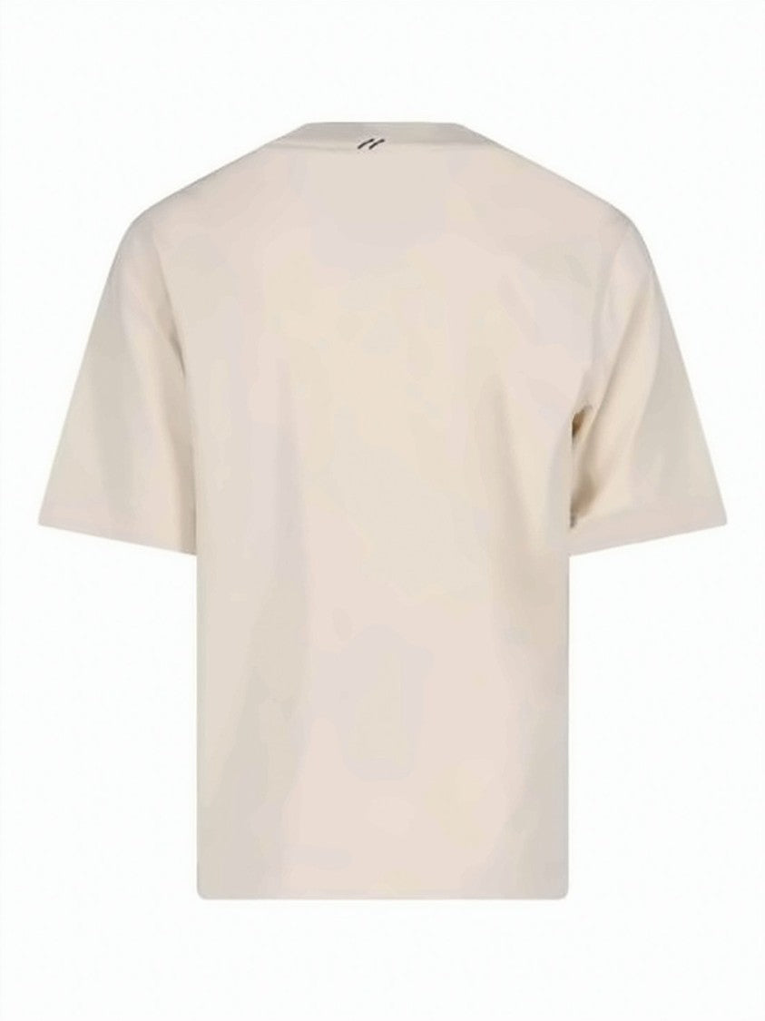 Burberry Minimalist Beige Short-Sleeve T-Shirt With Subtle Stitch Detailing