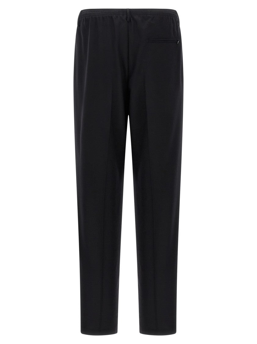 Cellar Door Straight Leg Wool Pants With Trompe L'oeil Flap