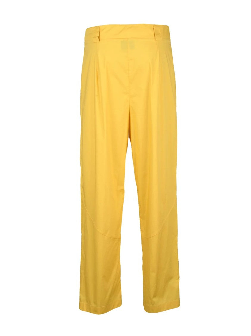 Vicario Cinque Yellow Cropped Straight-Leg Cotton Pants