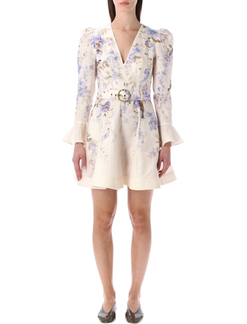 Zimmermann Luna Plunge Mini Dress