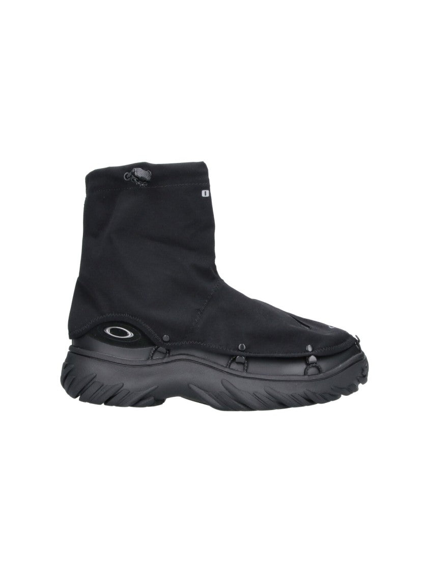 Oakley Black Meridian Low Ext Leather Rubber Sole Sneakers