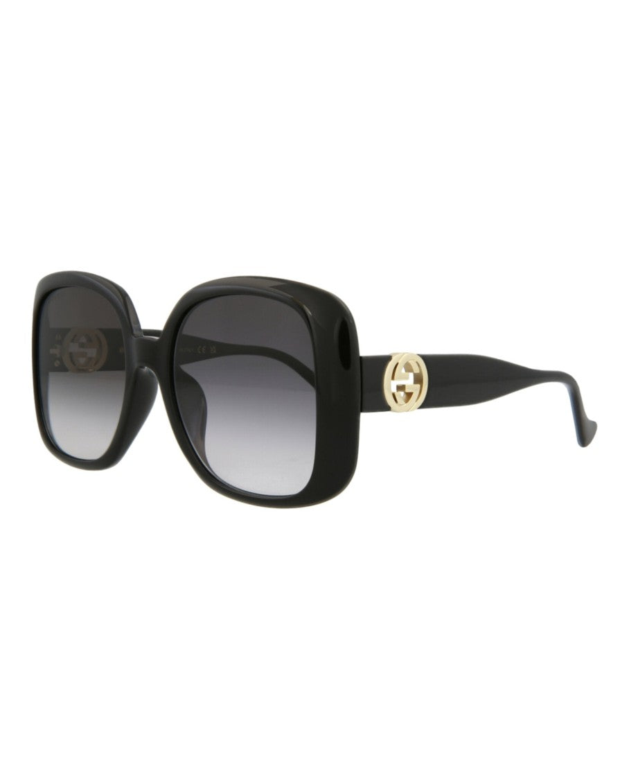 Gucci Square-Frame Injection Sunglasses With Gold-Tone Logo Accents