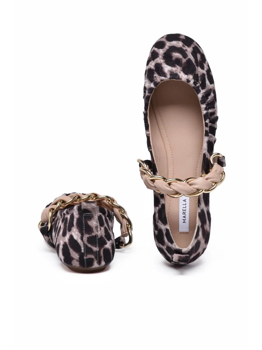 Marella Leopard Print Leather Matteo Flats