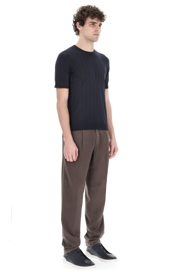 Barba Pure Silk Ribbed T-Shirt