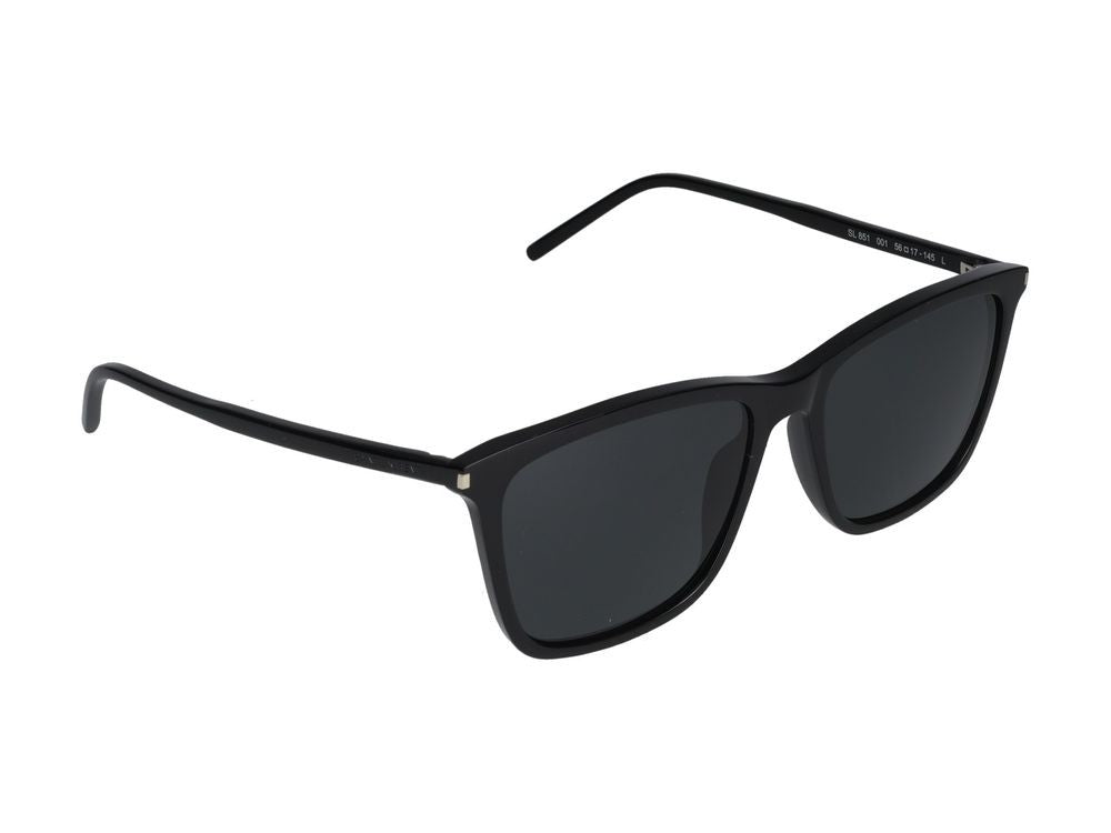 Saint Laurent Black Bold Square-Frame Acetate Sunglasses