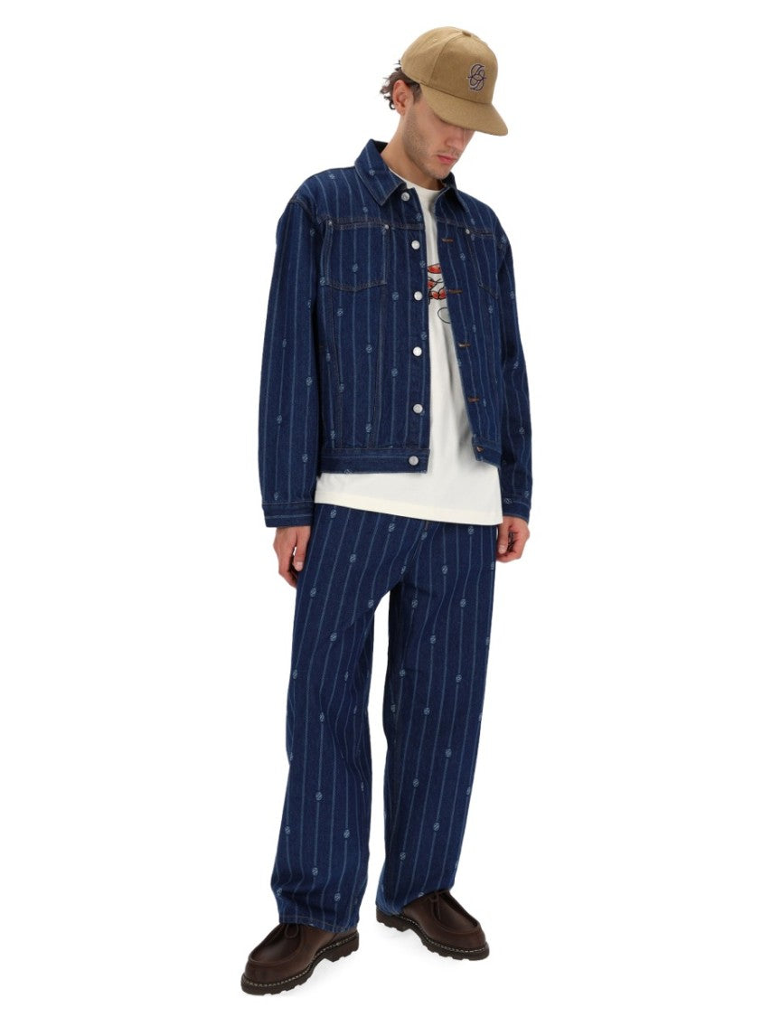 Drôle De Monsieur Indigo Denim Monogramme Jacket