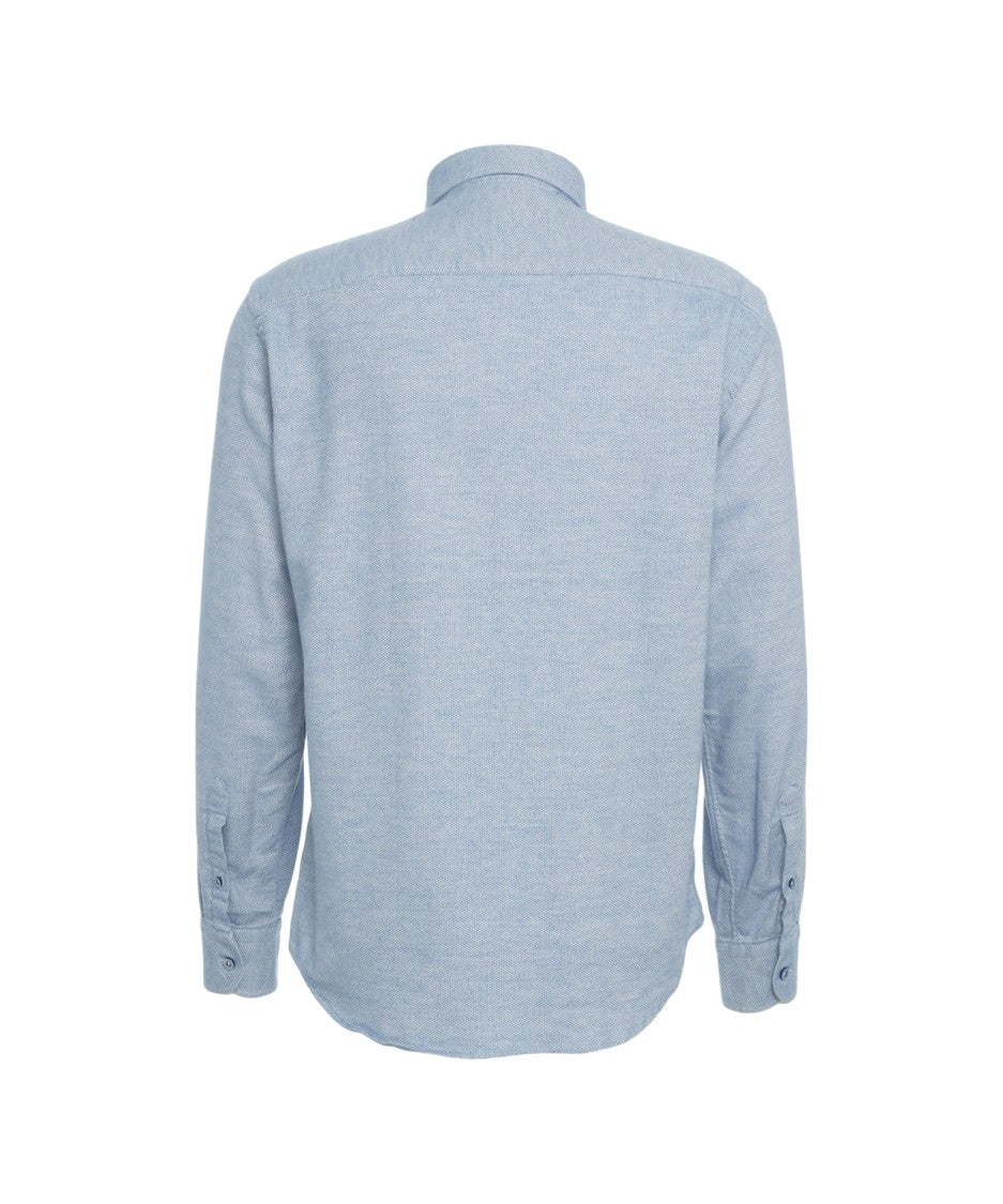 Bastoncino Button-Down Cotton Shirt With Textured Weave