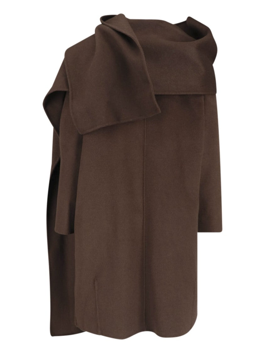 Calvin Klein Casual Brown Round Neckline Scarf Jacket