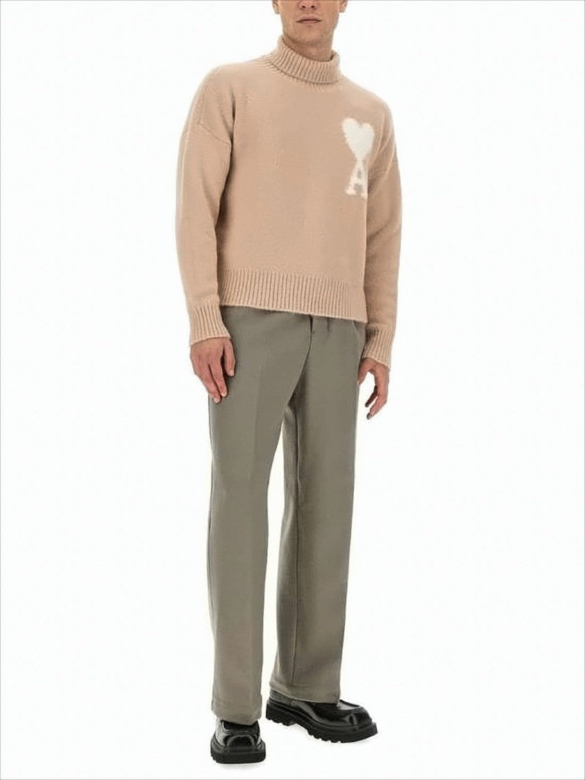 Ami Relaxed Straight-Leg Suit Pants With Mid-Rise Waist