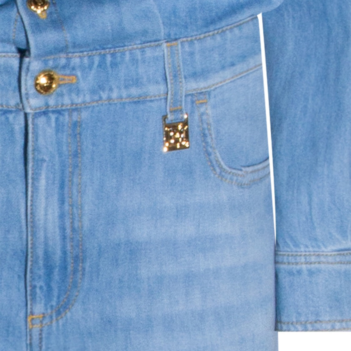 Elisabetta Franchi Light Blue Oversized Cotton Jumpsuit