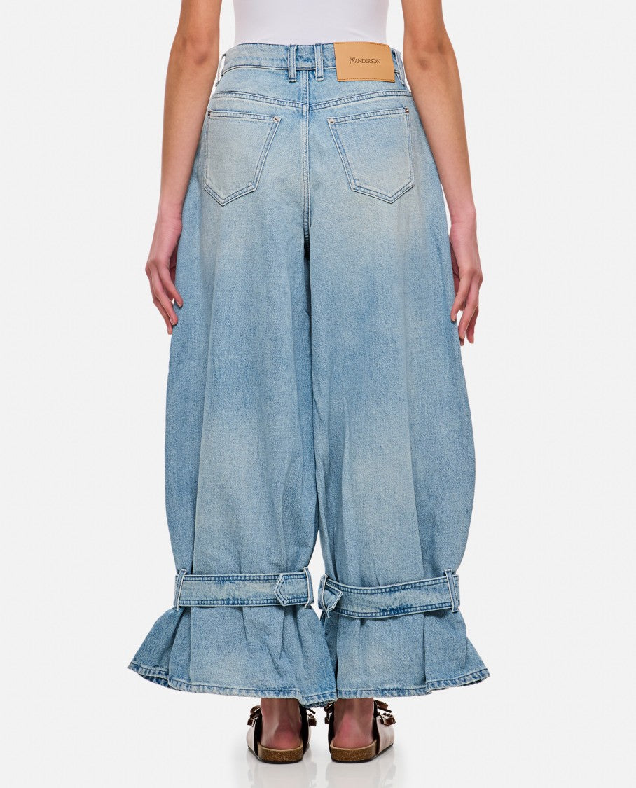 J. W. Anderson Wide Jeans With Adjustable Ankle Height Belts