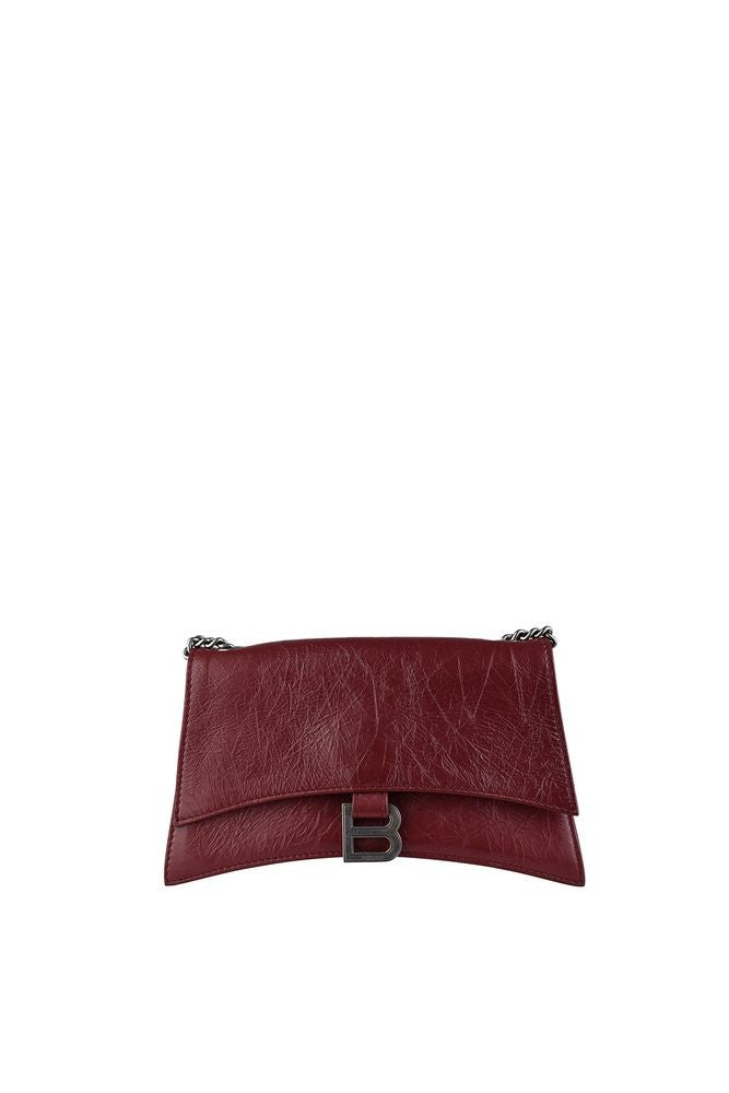 Balenciaga Burgundy Crumpled Leather Crush Chain Xs Bag
