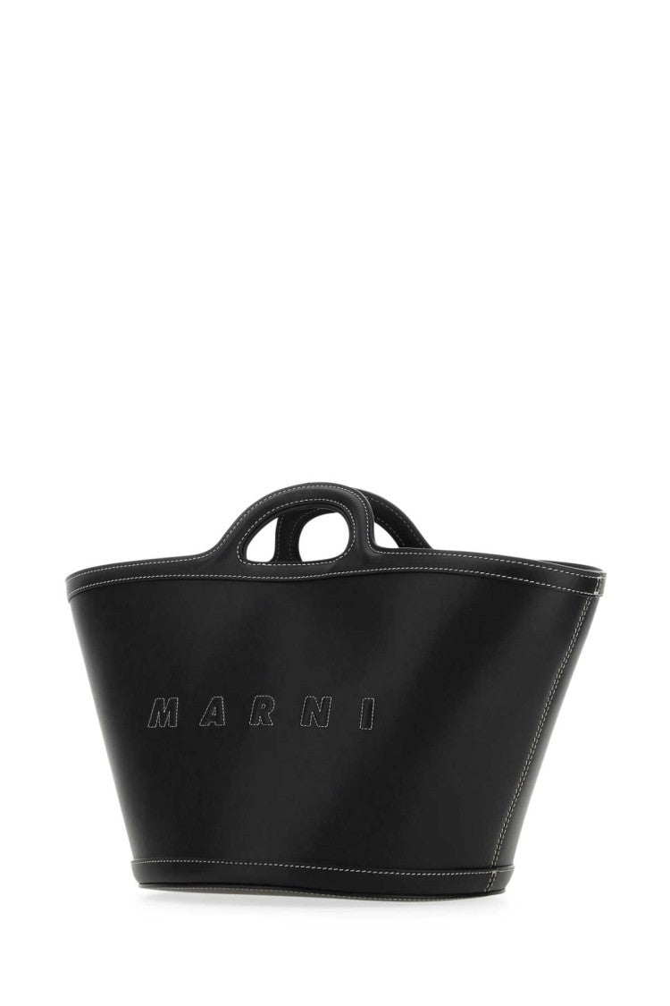 Marni Black Leather Small Tropicalia Handbag