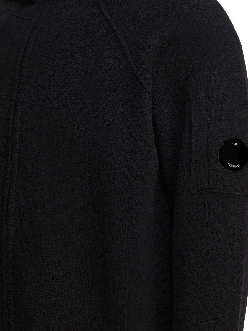 C.P. Company Full-Zip Lambswool Cardigan With Adjustable Hood