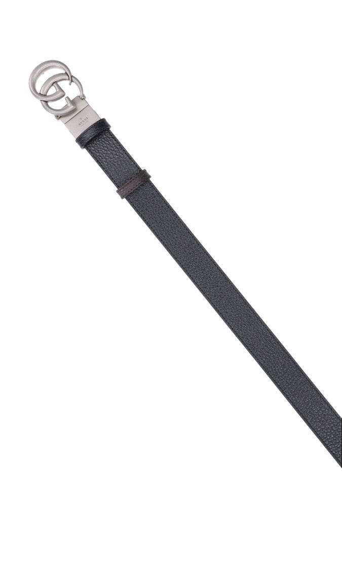 Gucci Black Leather Belt With Double G Buckle