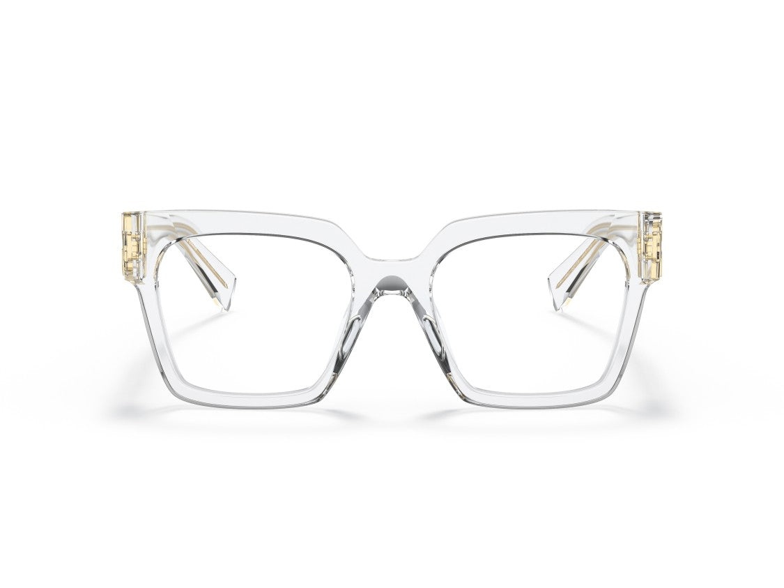 Miu Miu Transparent Oversized Square Acetate Frame Eyeglasses