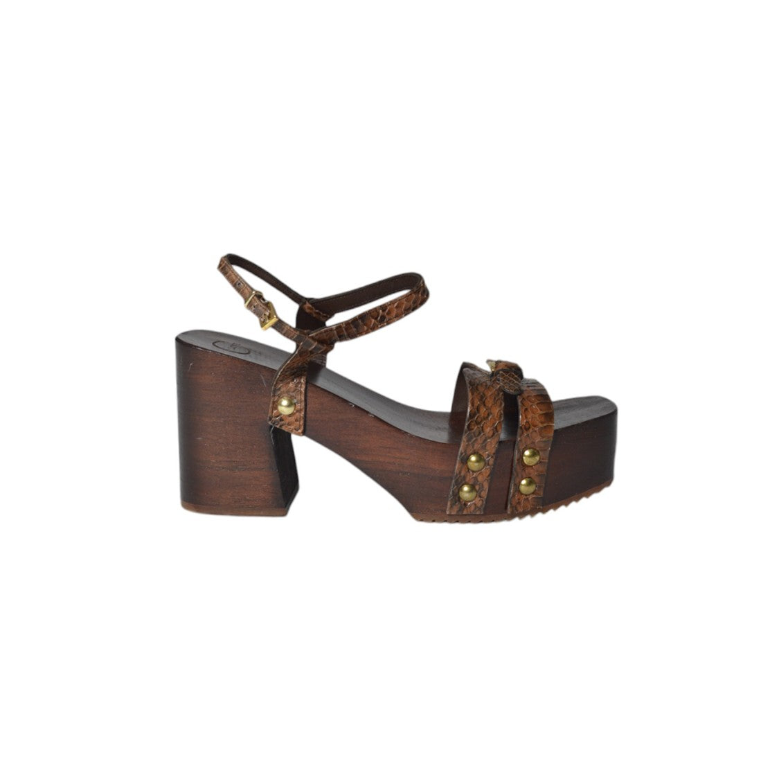 C Love Giada Clogs In Brown Leather And Leather