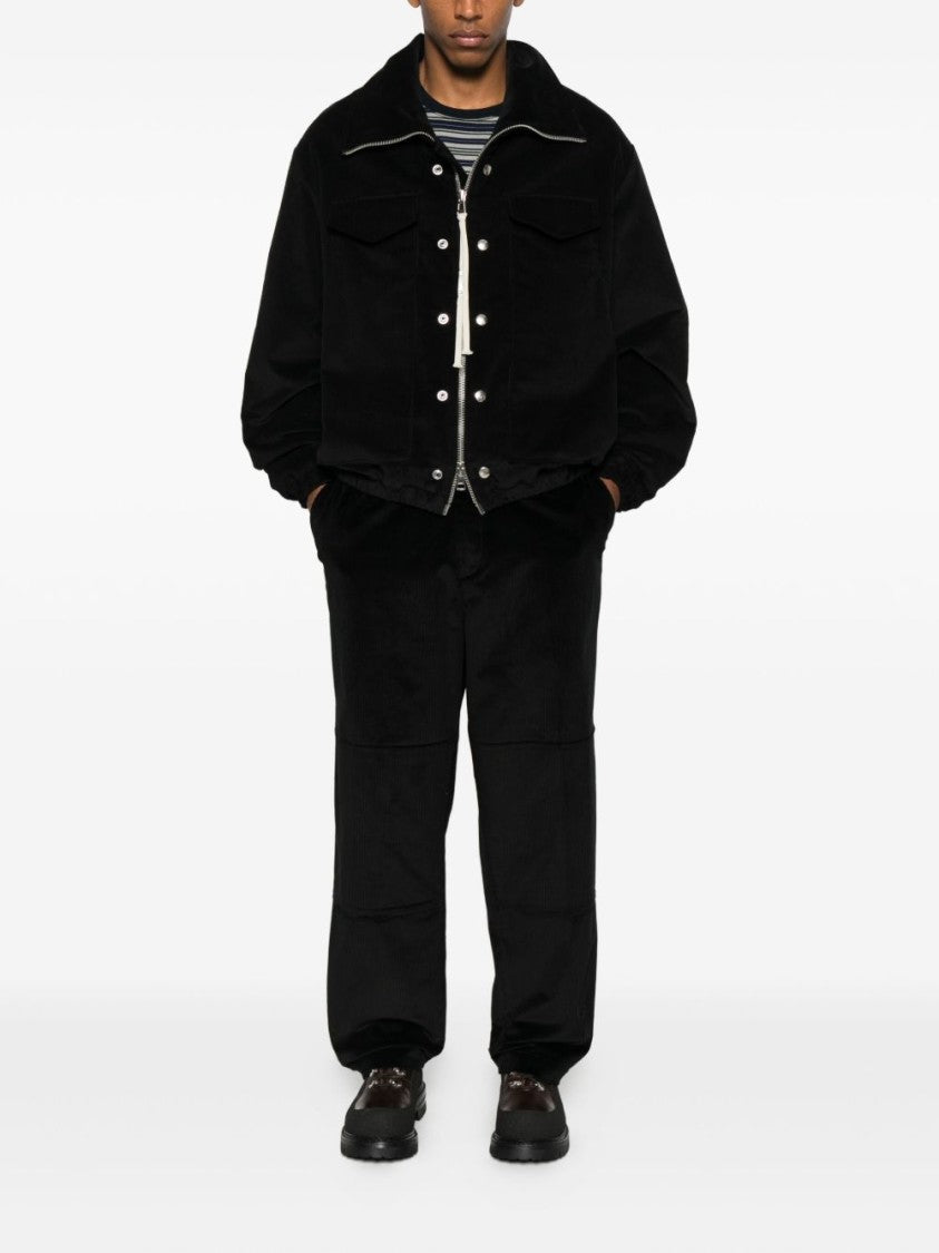 State Of Order Boxy-Fit Black Velvet Jacket With Logo