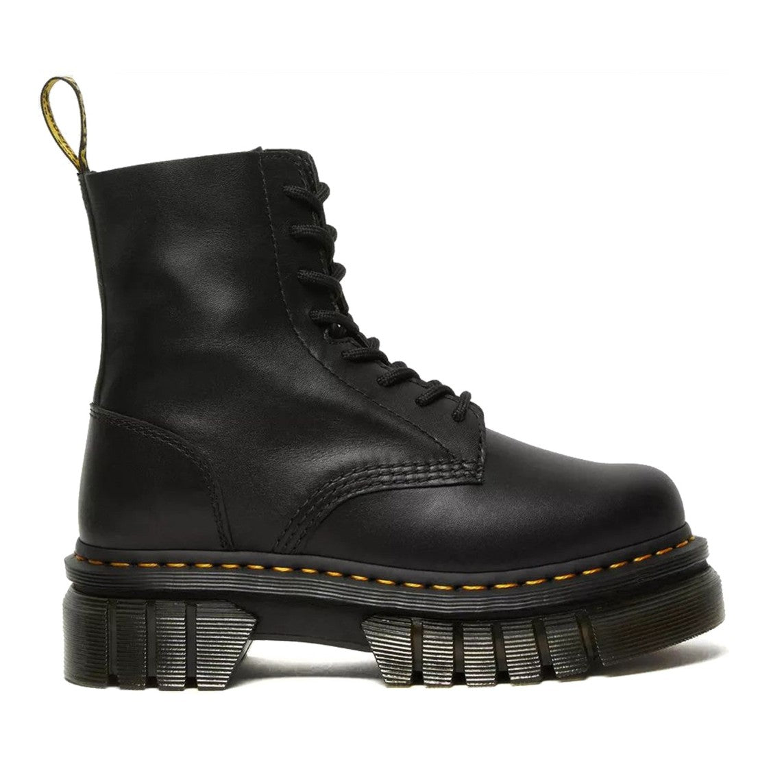 Dr. Martens Black Audrick Nappa Lux Smooth Leather Ankle Boots