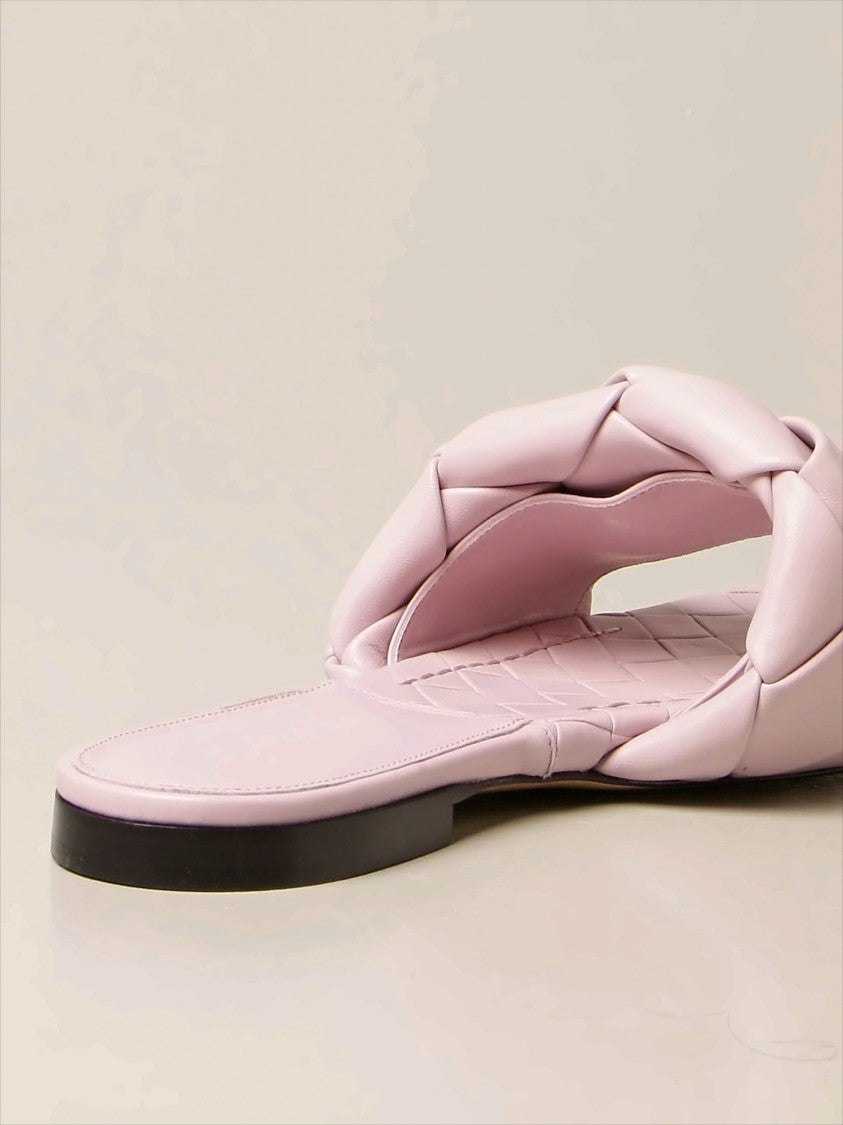 Bottega Veneta Padded Woven Pink Sandals