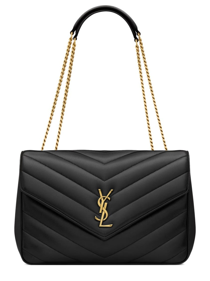 Saint Laurent Chevron Quilted Large Lamb Leather Shoulder Bag