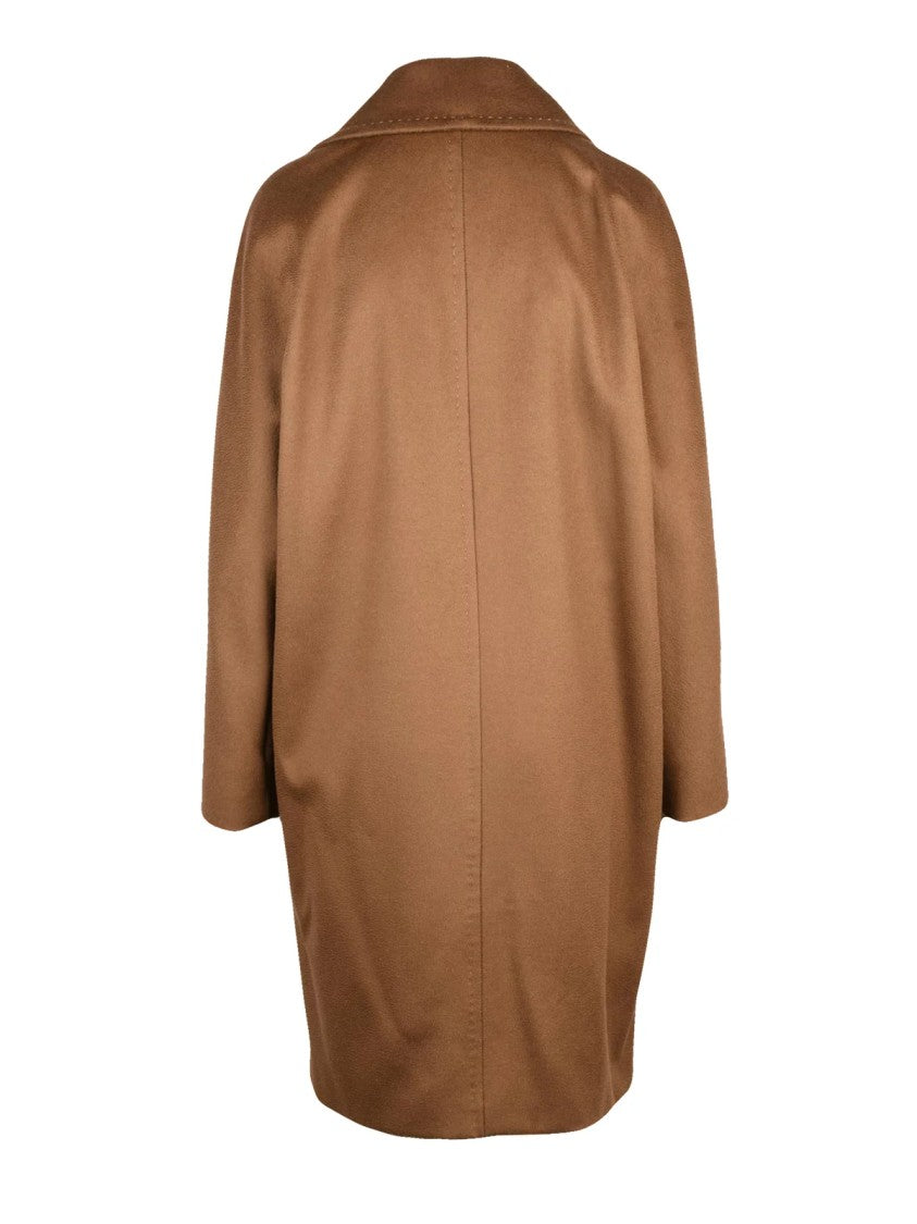 Max Mara Brown Virgin Wool Double-Breasted Agenda Coat
