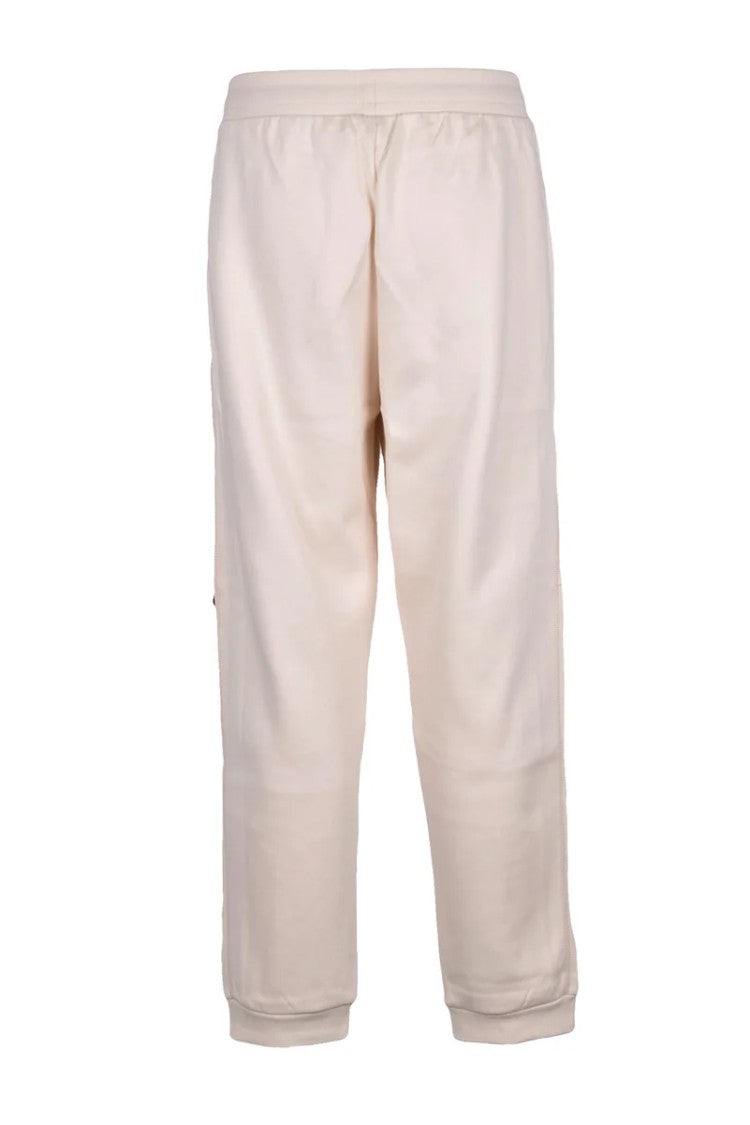 Ea7 Emporio Armani Relaxed Fit Cream Sweatpants With Vertical Logo Detail