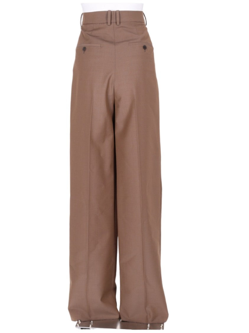 Saint Laurent Tailored Wide-Leg Trousers In Virgin Wool And Silk Blend