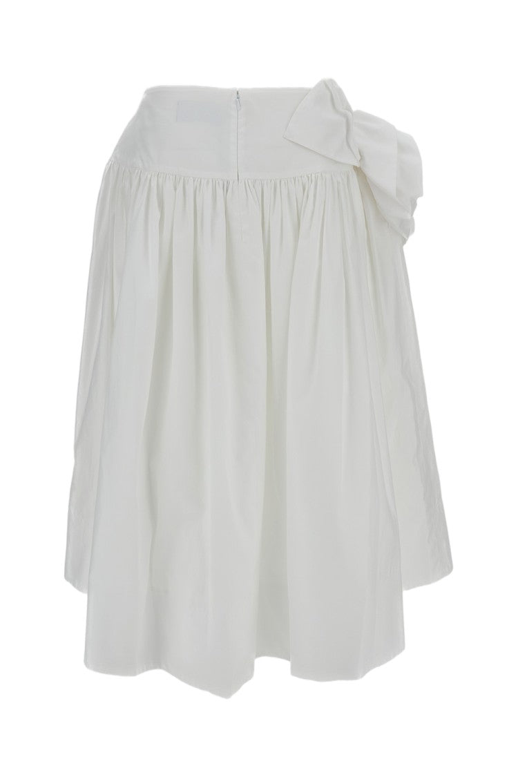 Simone Rocha White Pressed Rosette 3D Floral Midi Skirt
