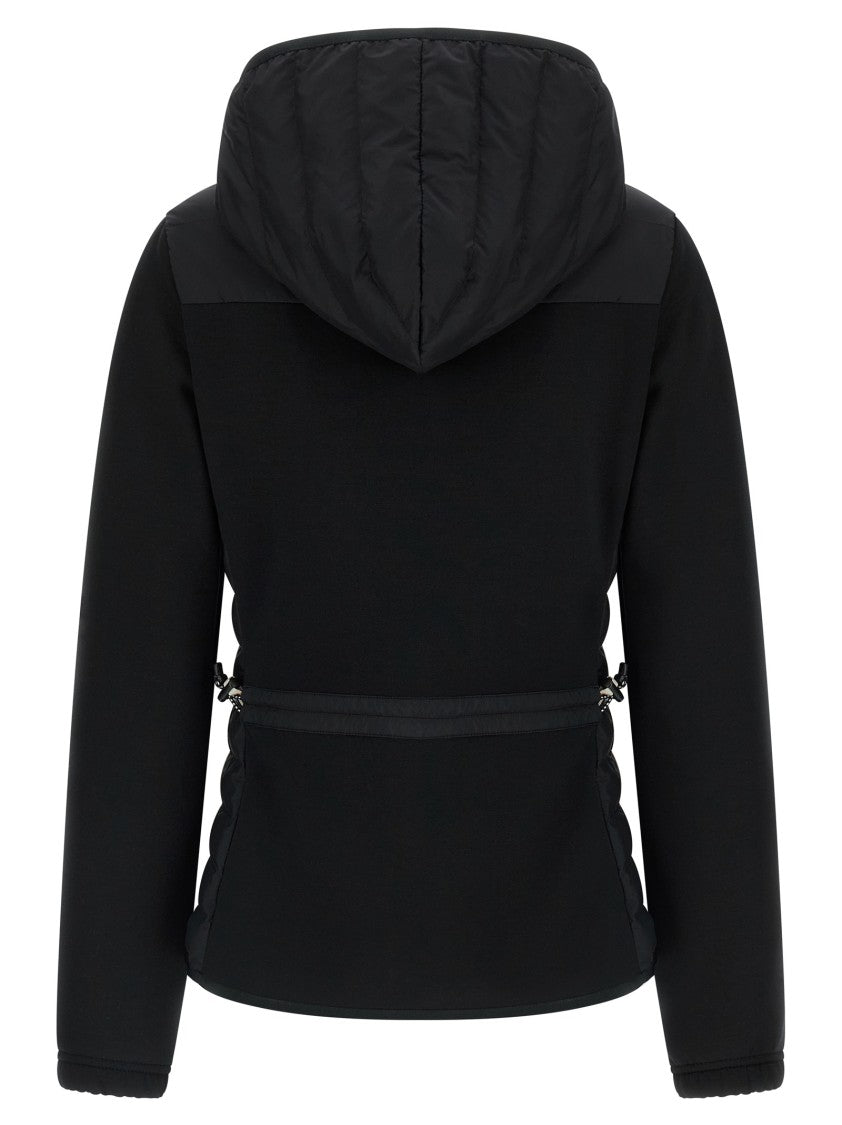 Moncler Grenoble Quilted Padded Hoodie With Adjustable Waist And Logo Detail