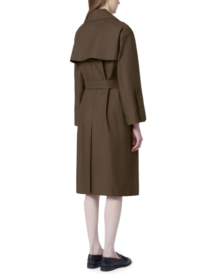 Max Mara Mid-Length Coat With Belted Waist And Wide Lapels