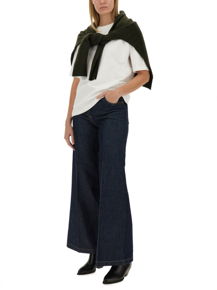 Aspesi High-Waisted Wide-Leg Jeans With Flared Silhouette