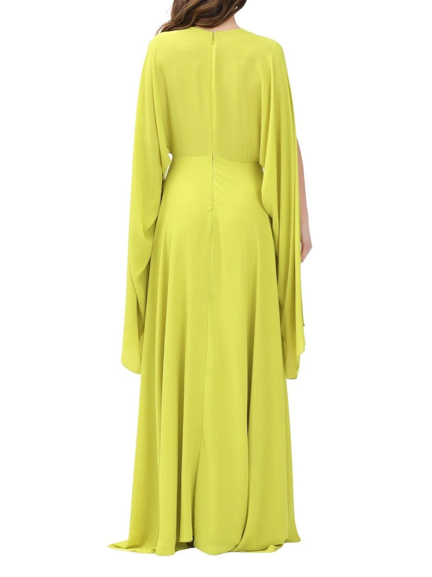Alma Sanchez Green Angera Polyester Long Dress