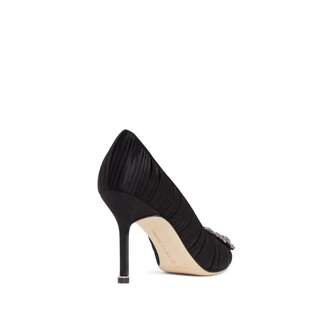 Manolo Blahnik Hangisi 90 Pleated Satin Pumps