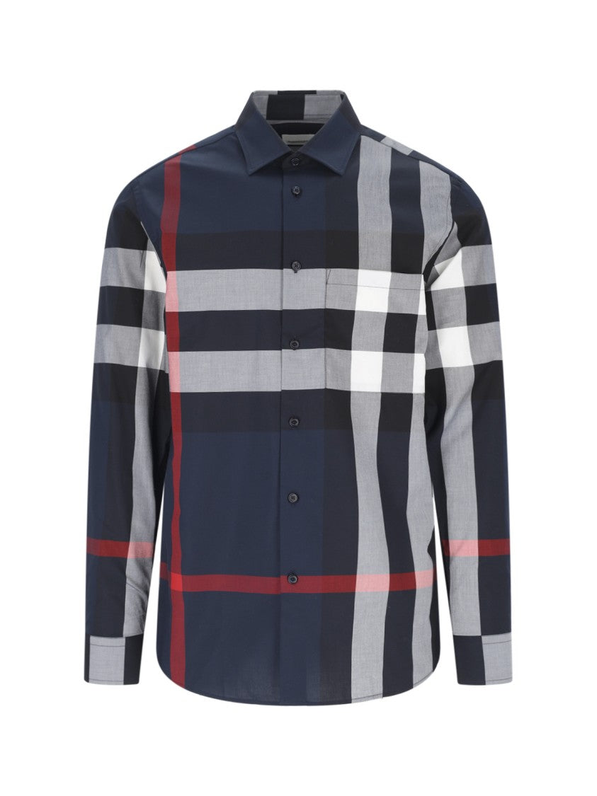 Burberry Check Shirt – Blue