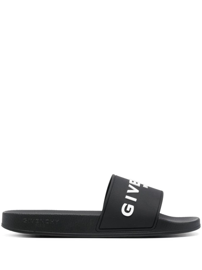 Givenchy Black Sandals With Embossed Logo