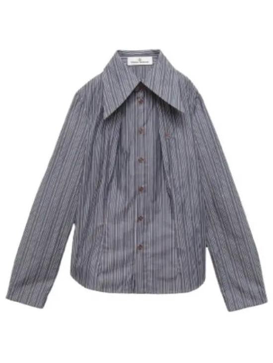 Vivienne Westwood Long-Sleeved Striped Shirt With Pointed Collar