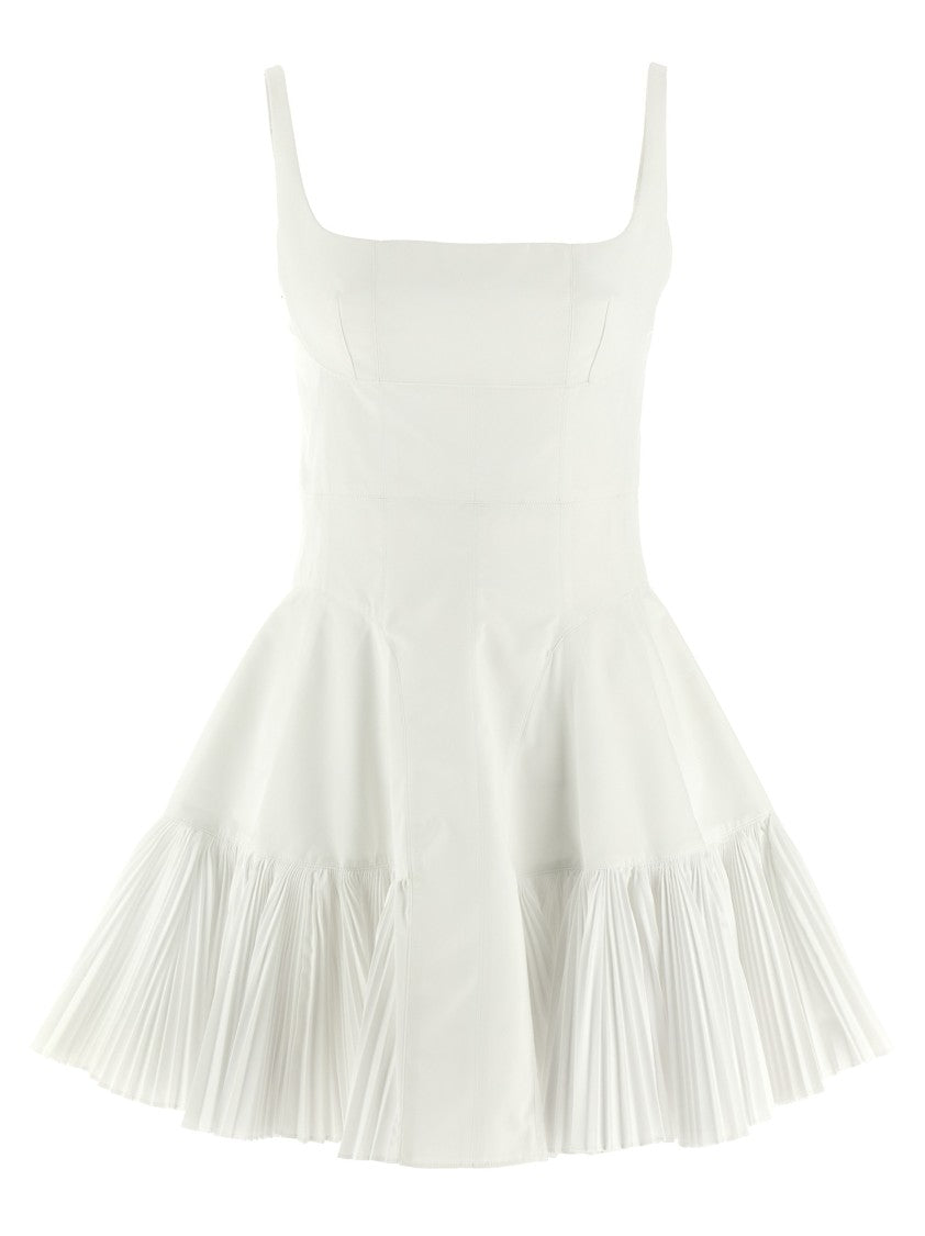 Giovanni Bedin Pleated Mini Dress In Crisp Poplin