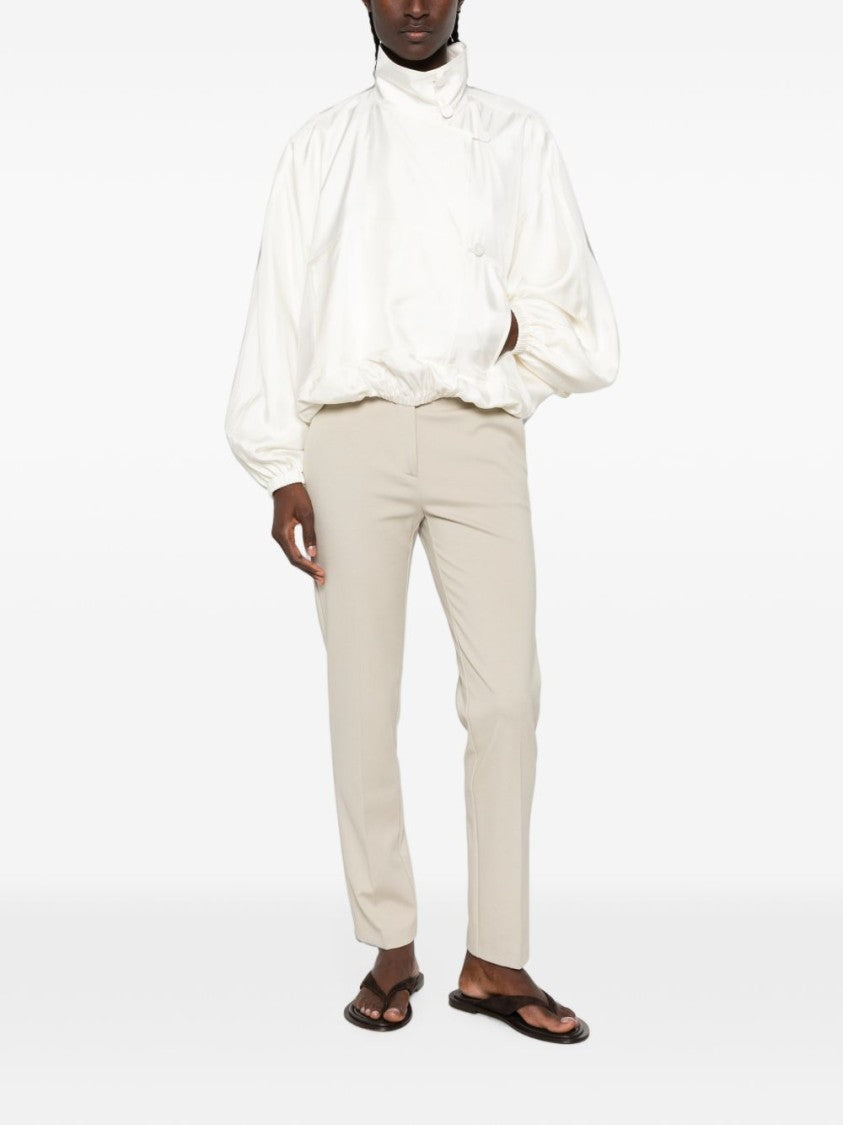 Pinko Beige Tapered Refined Detail Slim Tailored Pants