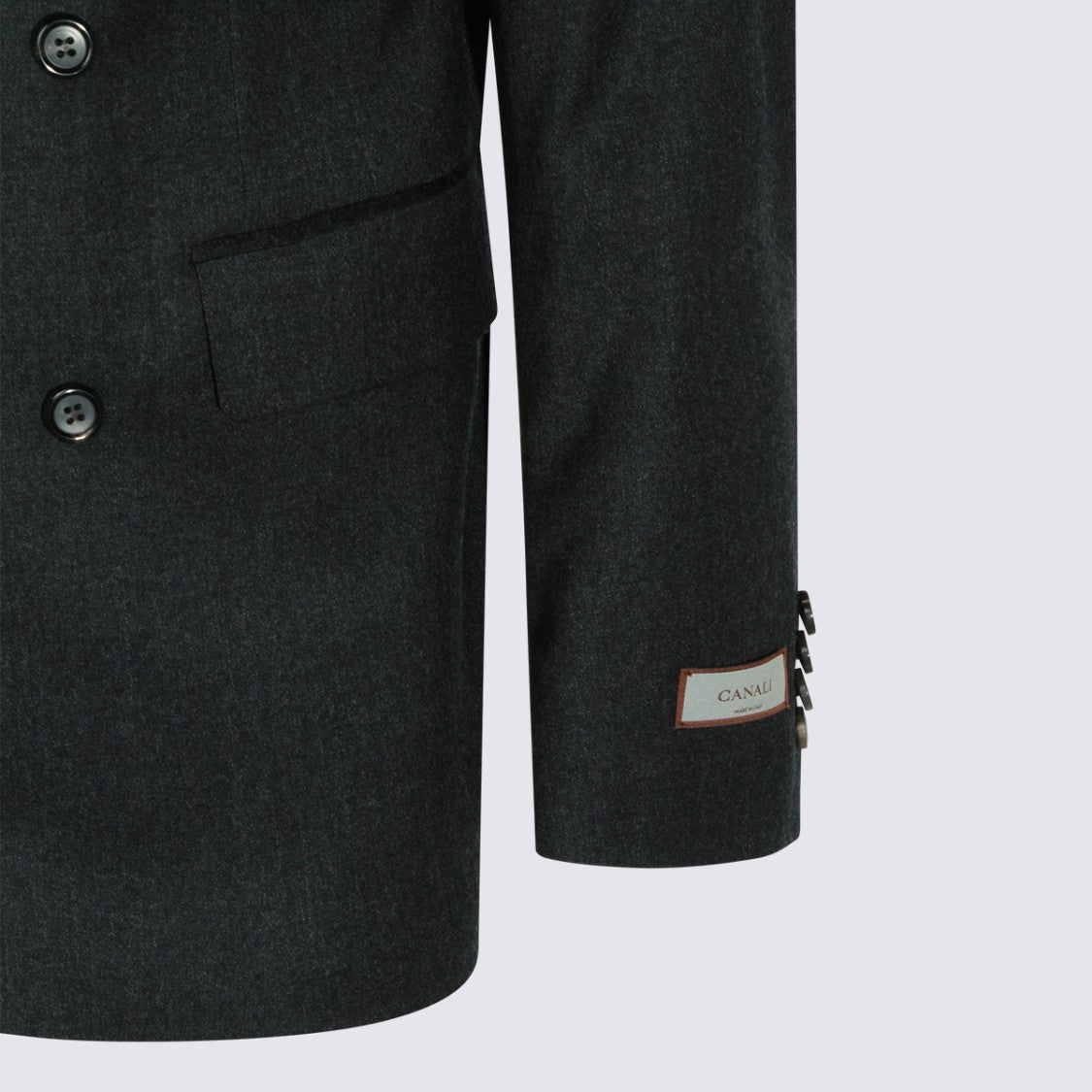 Canali Double-Breasted Blazer With Peak Lapels And Structured Silhouette