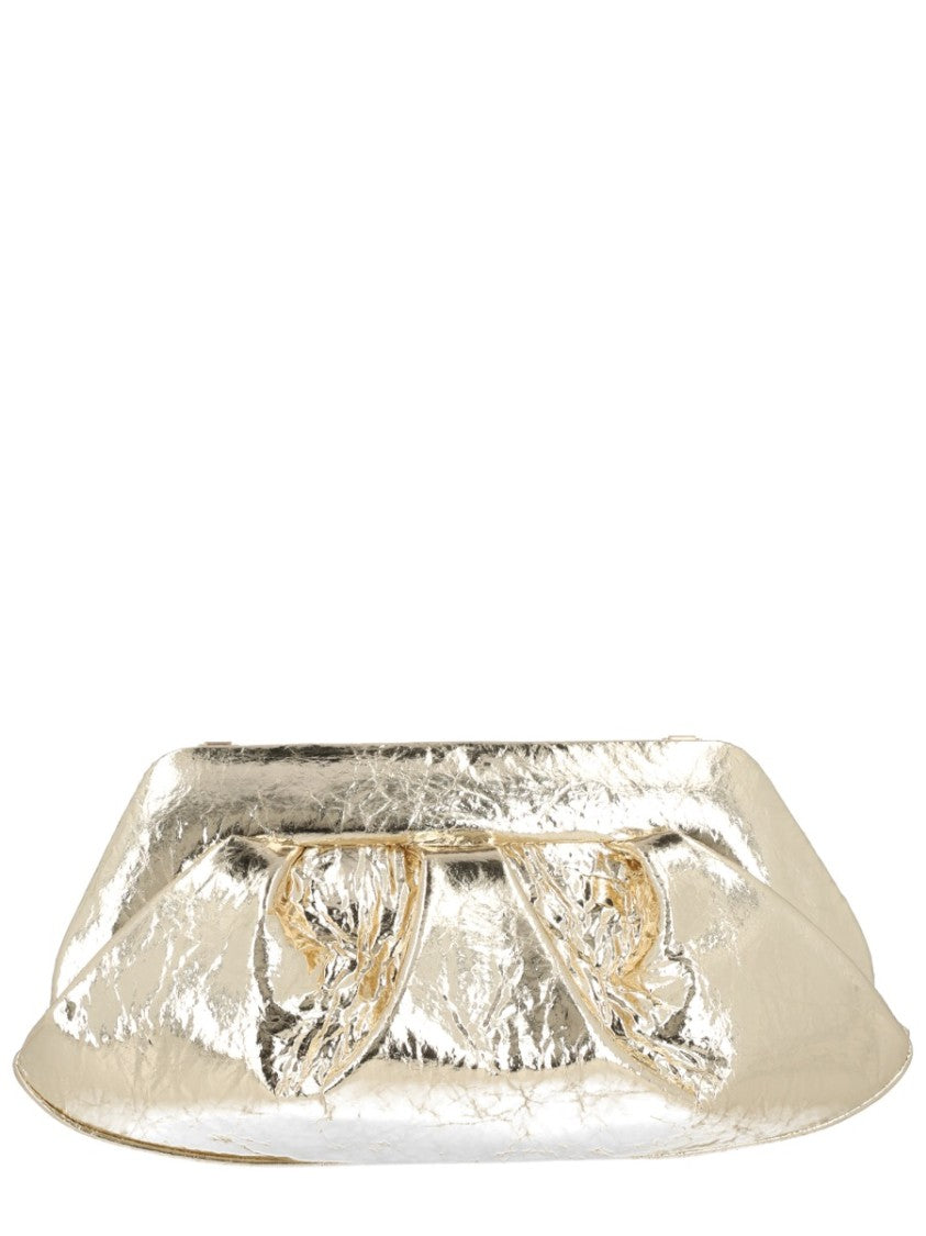Themoirè Gold Metallic Crinkled Shoulder Bag