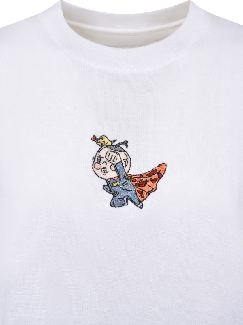 Christina Crawford Superman Baby Embroidered Cotton T-Shirt