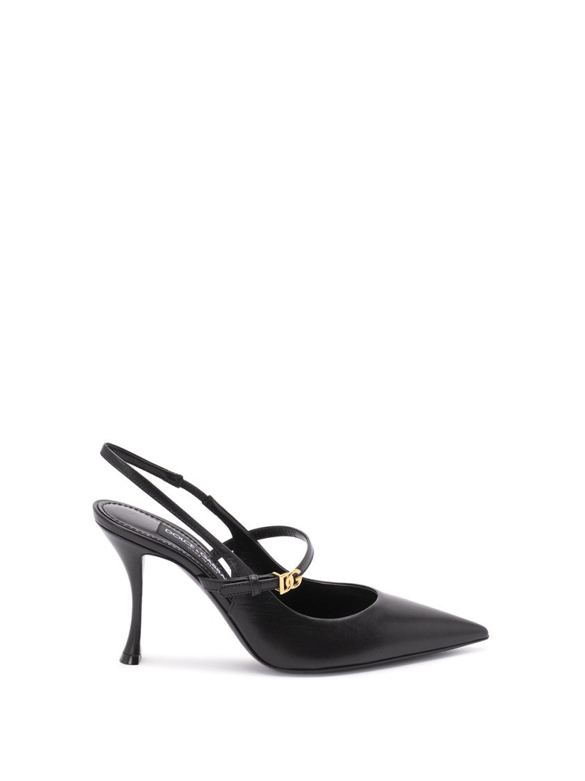 Dolce & Gabbana Pointed Toe Slingbacks With Delicate Ankle Strap