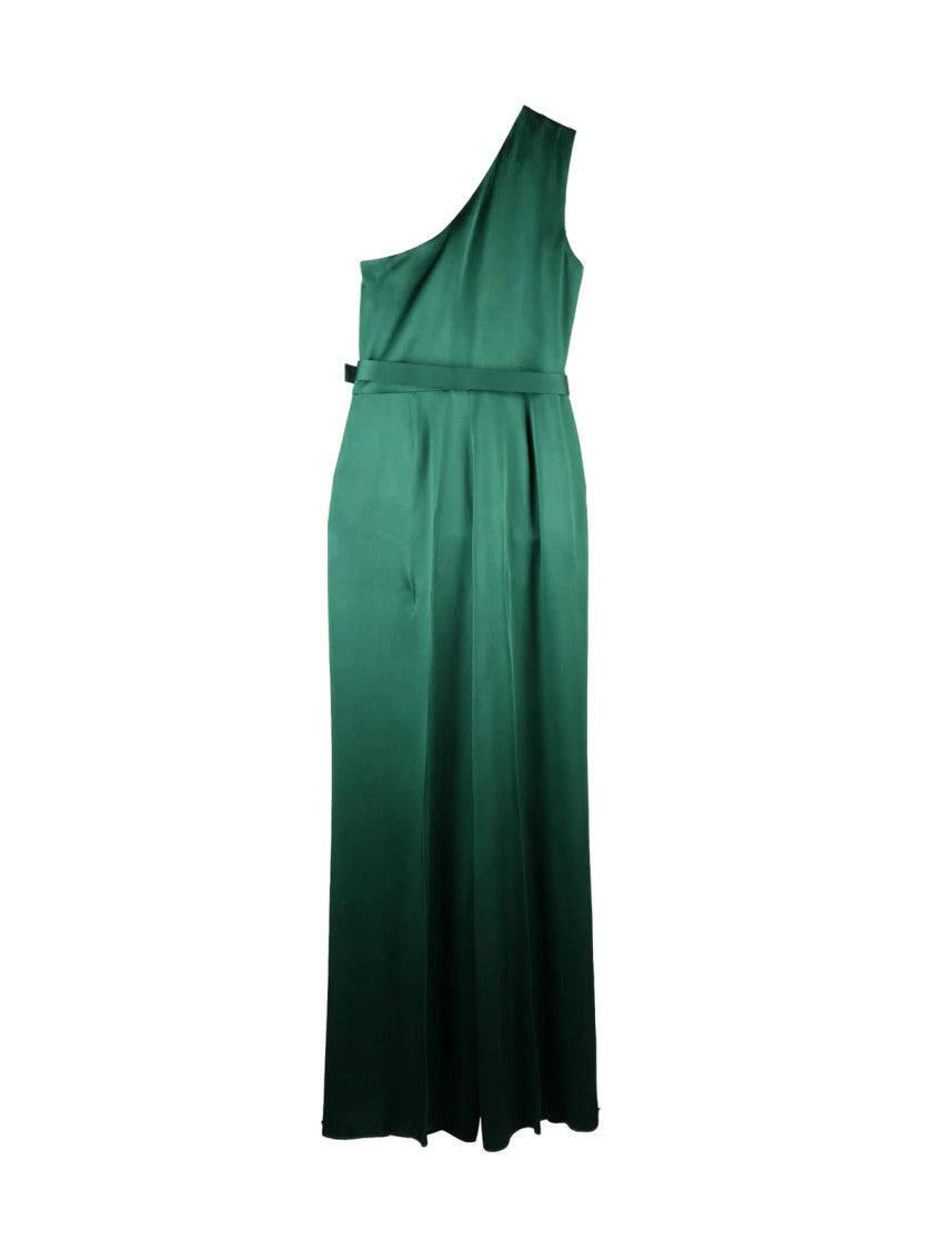 Max Mara Green Gioire Acetate Viscose One-Shoulder Jumpsuit